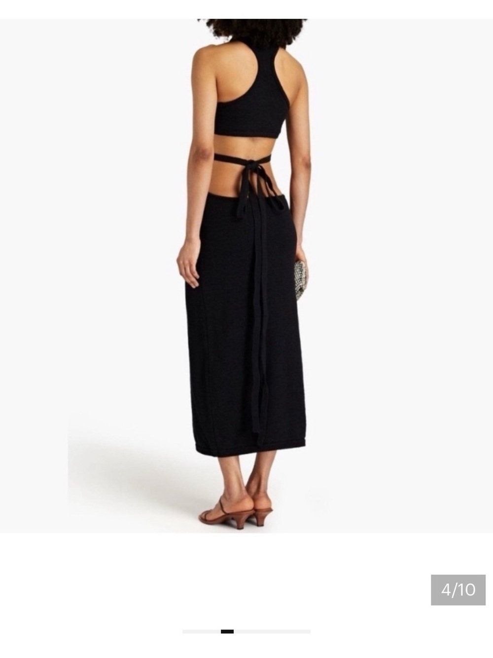 NWT Cult Gaia Aziza Knit Cutout Halter Maxi Dress Black L - Picture 14 of 16